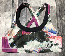 Load image into Gallery viewer, lululemon black/white/purple sports bra - Hers size 10

