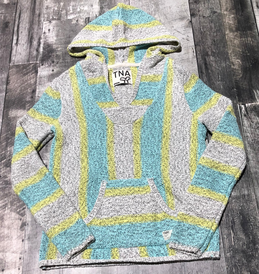 TNA blue/grey/yellow knit sweater - Hers size XS