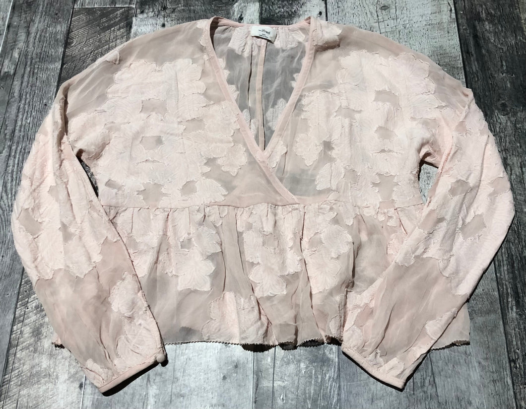 Wilfred light pink sheer crop blouse - Hers size XXS