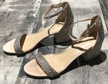 Load image into Gallery viewer, Betsey Johnson silver rhinestone kitten heel - Hers size 10
