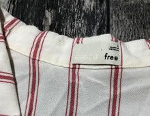 Load image into Gallery viewer, Wilfred Free cream/red crop button up sheer shirt - Hers size L
