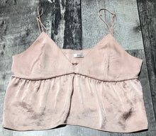 Load image into Gallery viewer, Little Moon light pink satin tank crop top - Hers size M
