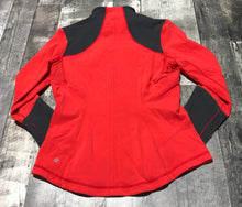 Load image into Gallery viewer, lululemon red/dark grey zip up athletic light jacket - Hers size approx S
