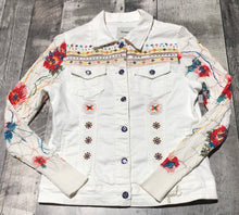 Load image into Gallery viewer, Desigual white/red/multi colour light jacket - Hers size 38
