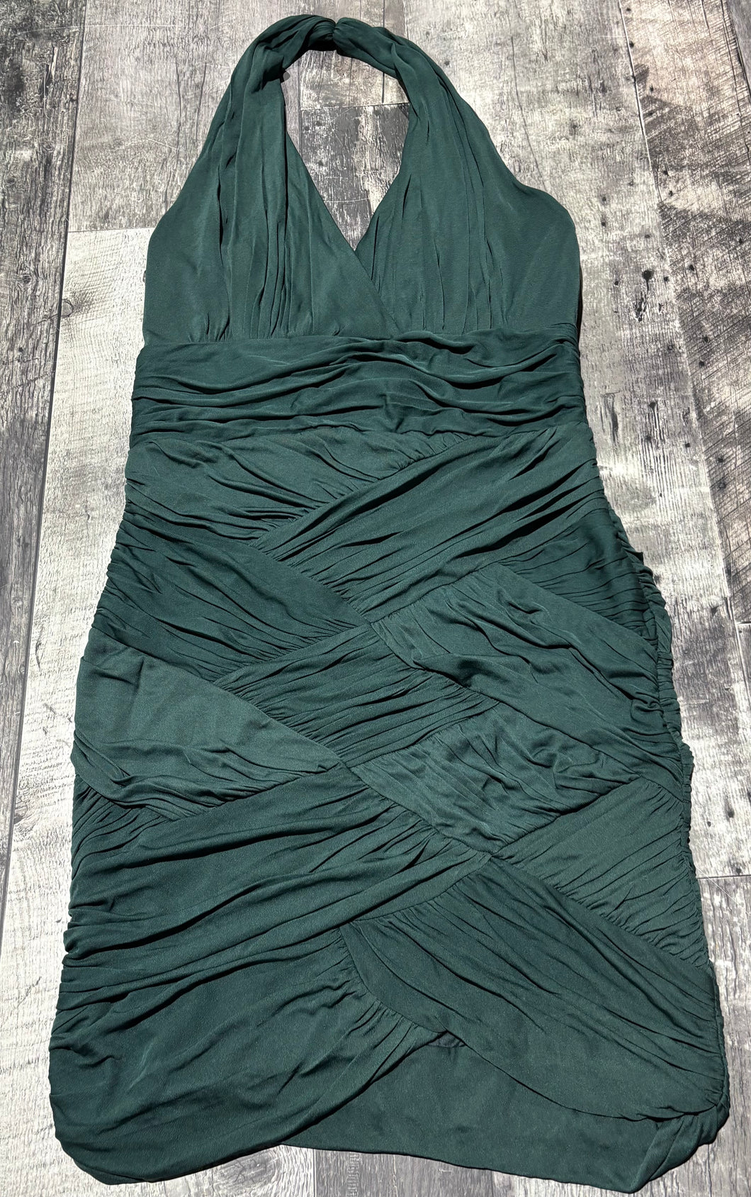 Halston Heritage dark green halter dress - Hers size L