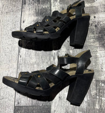 Load image into Gallery viewer, Fly London black strap heels - Hers size 39
