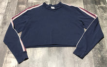 Load image into Gallery viewer, TNA navy/red/white long sleeve crop - Hers size XS
