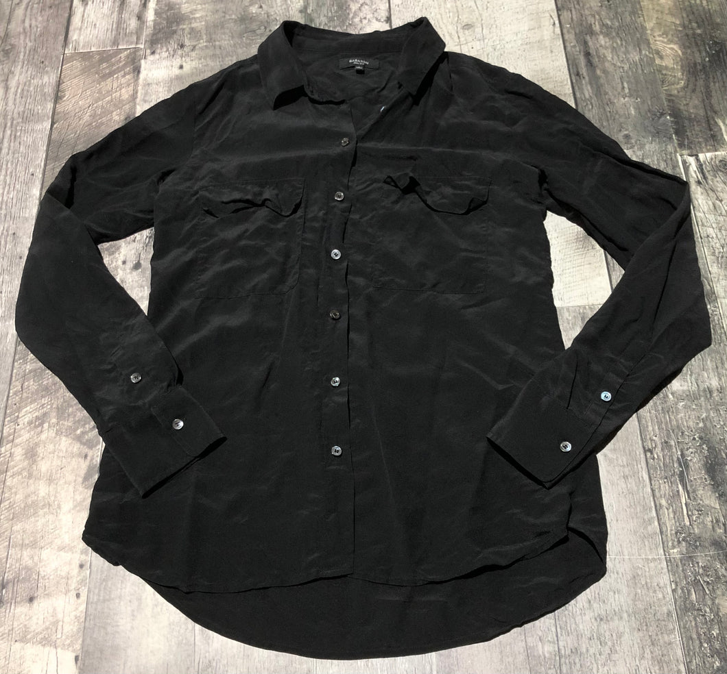Babaton black 100% silk button up blouse - Hers size S