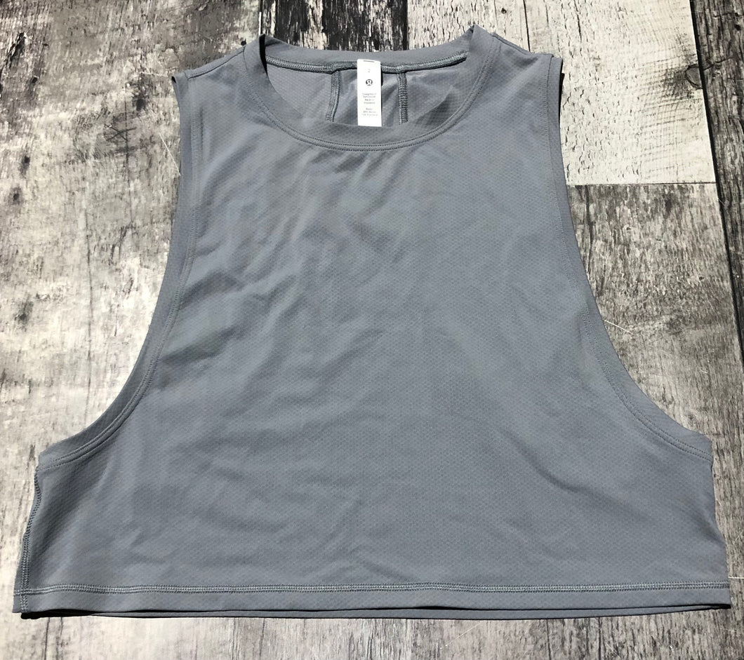 lululemon grey blue cropped tank top - Hers size 2