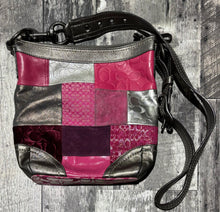 Load image into Gallery viewer, Coach pink/grey/silver cross body bag
