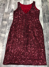 Load image into Gallery viewer, Ralph Lauren dark red sequin mid length dress - Hers size 8

