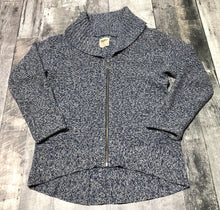 Load image into Gallery viewer, TNA blue/white knit zip up sweater - Hers size S

