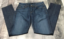 Load image into Gallery viewer, Fidelity dark blue mid rise skinny jeans - Hers size 28
