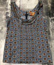 Load image into Gallery viewer, Tory Burch white/navy/brown tank blouse - Hers size 8
