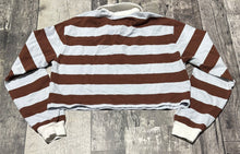 Load image into Gallery viewer, Sunday Best light blue/brown cropped long sleeve - Hers size 2XS
