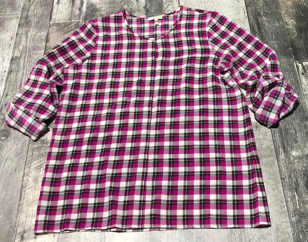Joie purple/white/black button up blouse - Hers size S