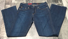 Load image into Gallery viewer, AG dark blue low rise flare leg jeans - Hers size 28
