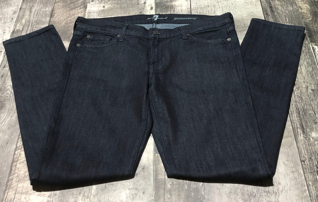 7 for all mankind dark blue mid rise skinny jeans - Hers size 32