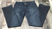 Load image into Gallery viewer, Hudson dark blue low rise flare jeans - Hers size 27
