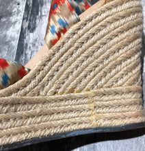 Load image into Gallery viewer, UGG red/blues/beige wedge heels - Hers size 6
