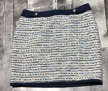 Load image into Gallery viewer, White House Black Market navy/white blazer and skirt - Hers top size 16 skirt size 14
