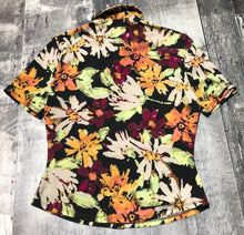 Load image into Gallery viewer, Wayf black/orange/multi button up blouse - Hers size XS
