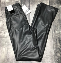 Load image into Gallery viewer, Zara black fake leather high rise slim flare - Hers size 2
