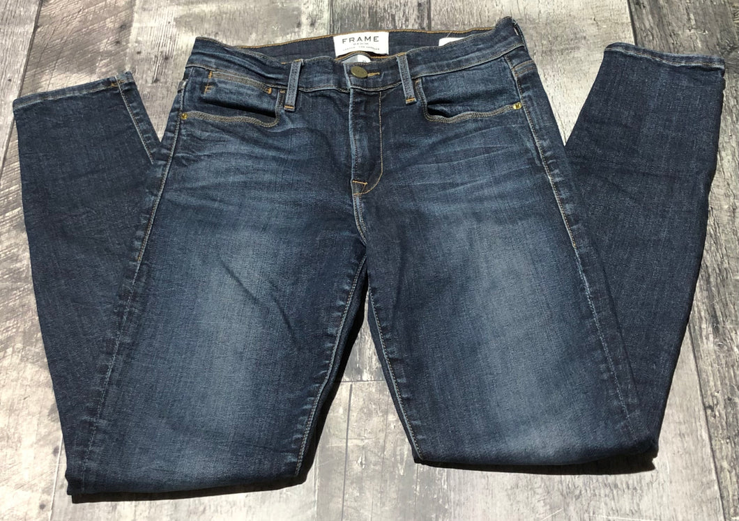 Frame dark blue high rise skinny jeans - Hers size 25