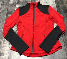 Load image into Gallery viewer, lululemon red/dark grey zip up athletic light jacket - Hers size approx S
