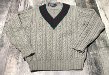 Load image into Gallery viewer, Ralph Lauren grey/dark green/dark red 100% wool sweater - His size S
