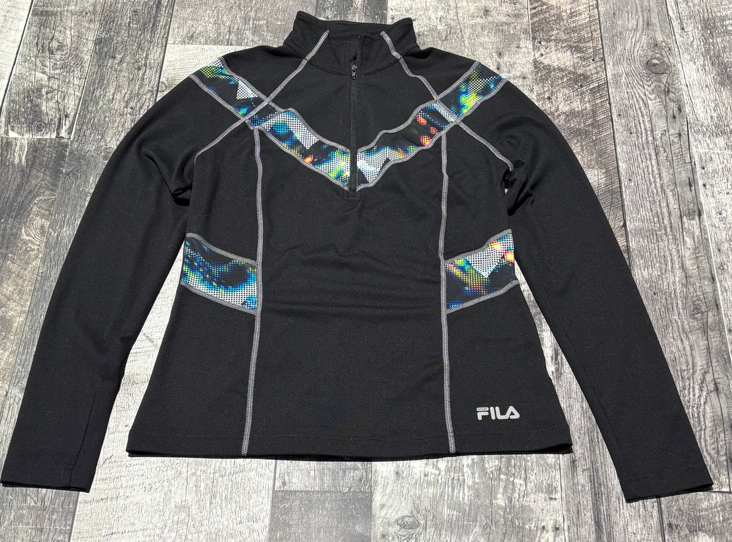 Fila black/ blue half zip athletic long sleeve - Hers size S