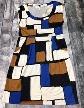 Load image into Gallery viewer, Diane Von Furstenberg cream/blue/black dress - Hers size 12
