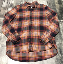 Load image into Gallery viewer, American Eagle orange/navy/beige plaid button up - Hers size XS
