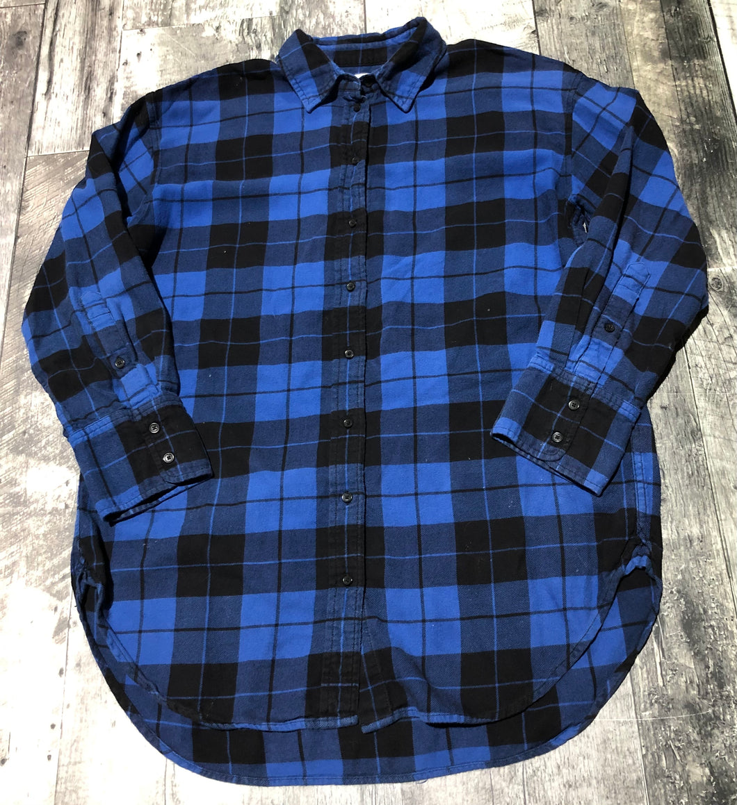 Wilfred Free black/blue button up plaid shirt - Hers size 1