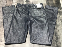 Load image into Gallery viewer, GAP navy/silver glitter high rise 90’s straight pants - Hers size 29 Tall
