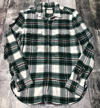 Load image into Gallery viewer, American Eagle white/green/black flannel button up - Hers size S
