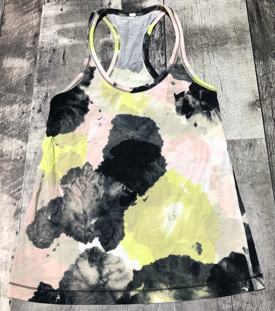 lululemon black/yellow/peach tank top - Hers size approx S