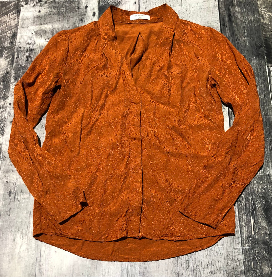 Babaton orange long sleeve button up blouse - Hers size XXS