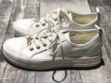 Load image into Gallery viewer, Michael Kors white/gold sneaker - Hers size 7.5
