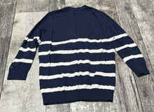 Load image into Gallery viewer, Tommy Hilfiger navy/white button up sweater - Hers size S
