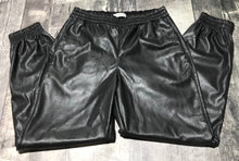 Load image into Gallery viewer, Babaton black zedel faux leather joggers - Hers size XS
