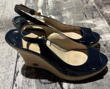 Load image into Gallery viewer, Michael Kors navy wedge - Hers size 6.5
