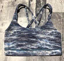 Load image into Gallery viewer, lululemon blue/white sports bra - Hers size 4
