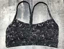 Load image into Gallery viewer, lululemon black/white/grey sports bra - Hers size 4
