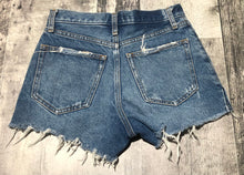 Load image into Gallery viewer, Abercrombie &amp; Fitch blue high rise denim shorts - Hers size 24
