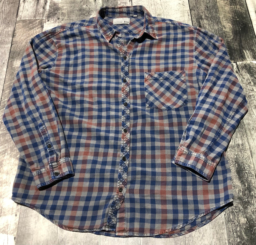 Wilfred Free blue/red/grey button up shirt - Hers size M