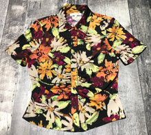 Load image into Gallery viewer, Wayf black/orange/multi button up blouse - Hers size XS
