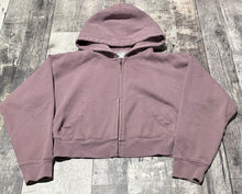 Load image into Gallery viewer, TNA purple cropped zip up hoodie - Hers size S
