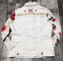 Load image into Gallery viewer, Desigual white/red/multi colour light jacket - Hers size 38
