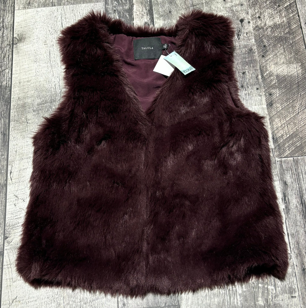 Talula burgundy fake fur vest - Hers size XS